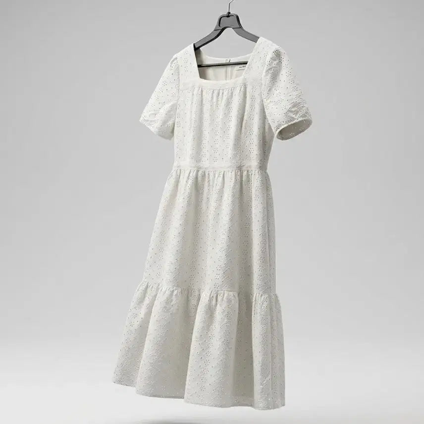 [BUNJANG] Roem Women's Square Neck Punching Dress Size 55 / 여성55/ 로엠 펀칭 스퀘어넥 원피스