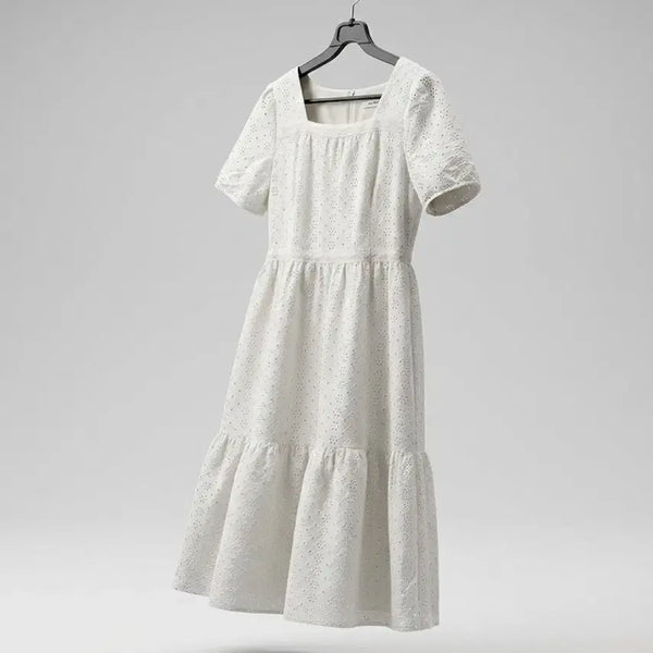 [BUNJANG] Roem Women's Square Neck Punching Dress Size 55 / 여성55/ 로엠 펀칭 스퀘어넥 원피스