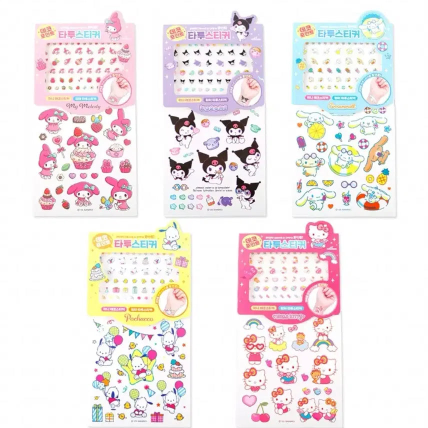 [BUNJANG] Sanrio Nail Tattoo Sticker 5 Types Bundle Set / 산리오 네일 타투 스티커 5종 일괄