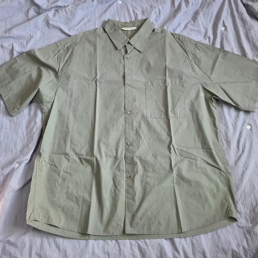 [BUNJANG] Blank Room Fine Day Shirt Blue Khaki / 블랭크룸 파인데이 셔츠 블루 카키 2 100~105