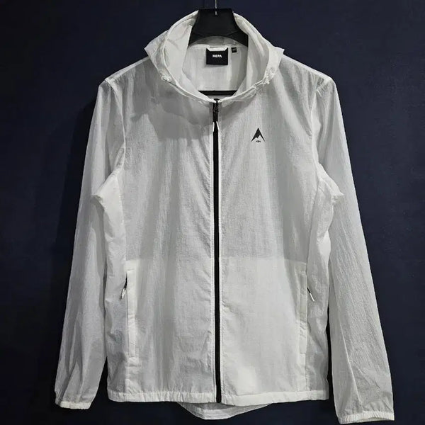 [BUNJANG] Nepa White Men's Size 105 Lightweight Hooded Windbreaker Jacket / 네파 화이트 남성 105 홑겹 바람막이 후드집업 자켓