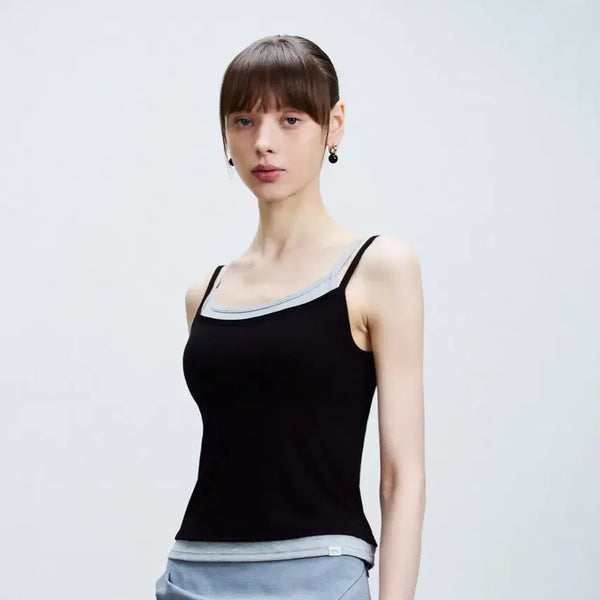 [BUNJANG] ComfortLab ErgoFit Layered Camisole Top (Black, Khaki) / 컴포트랩 에르고핏 레이어드 나시탑 블랙, 카키 100