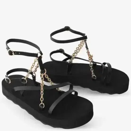 [BUNJANG] Maje Chain Detail Black Sandals / 마쥬 샌들 38 새상품