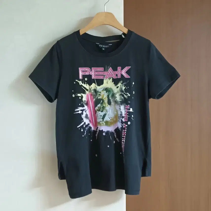 [BUNJANG] Egoist Black Asymmetric T-shirt / 에고이스트 반팔 티셔츠 블랙