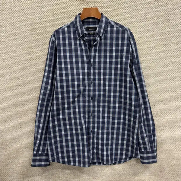 [BUNJANG] Massimo Dutti Men's Blue Striped Button-Down Shirt L / 마시모두띠 셔츠 L D05125