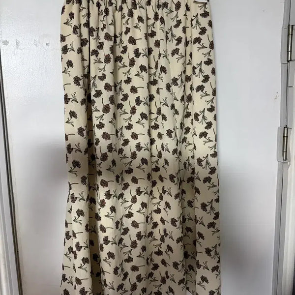 [BUNJANG] She's Miss Floral Pattern Pleated Long Skirt / 쉬즈미스 플라워 패턴 플리츠 롱 스커트 F