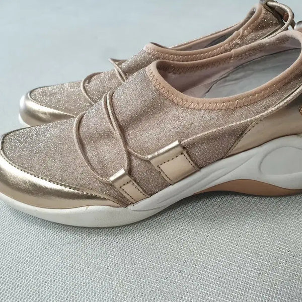 [BUNJANG] Fornarina Rose Gold Glitter Sneakers Size 36 (230mm) / 포르나리나 Fornarina 로즈골드 글리터 스니커즈 36 230
