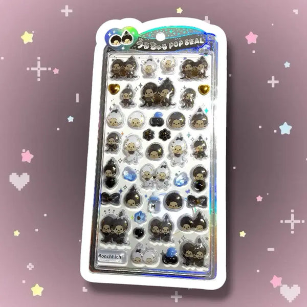 [BUNJANG] Monchhichi Uruchu Cru Pop Seal Stickers / 몬치치 우루츄루 팝씰 스티커