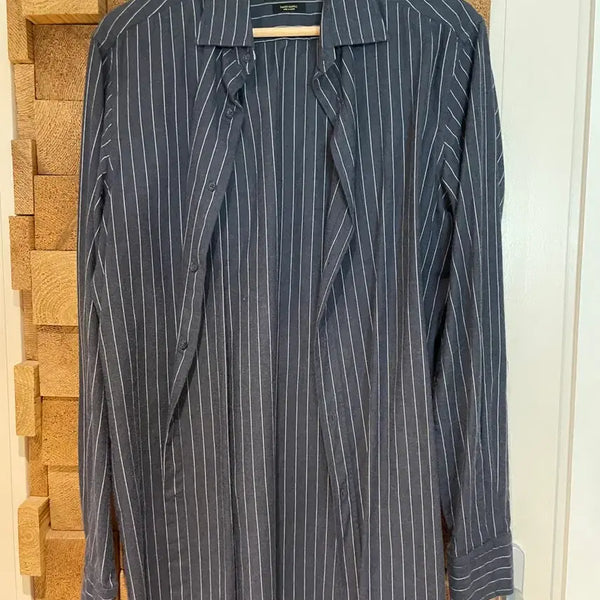 [BUNJANG] Massimo Dutti Striped Shirt Navy M / 마시모두띠 스트라이프 셔츠 네이비 M