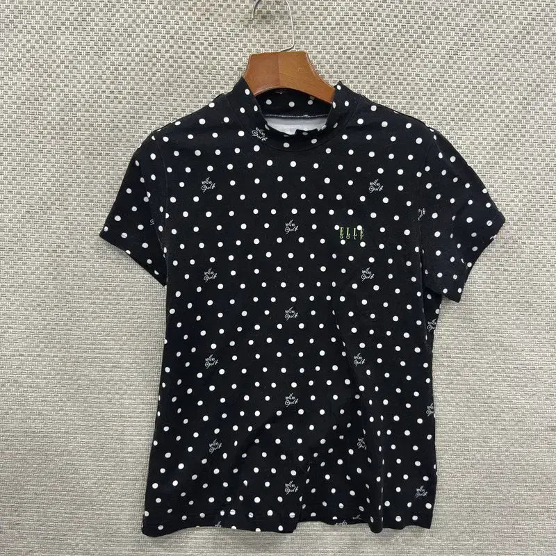 [BUNJANG] Elle Golf Polka Dot Short Sleeve T-Shirt / 엘르 골프 도트 땡땡이 반팔티 85 D05110