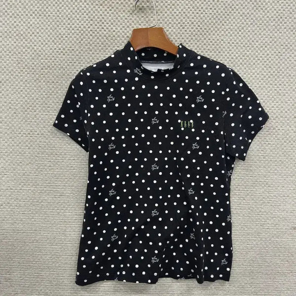 [BUNJANG] Elle Golf Polka Dot Short Sleeve T-Shirt / 엘르 골프 도트 땡땡이 반팔티 85 D05110