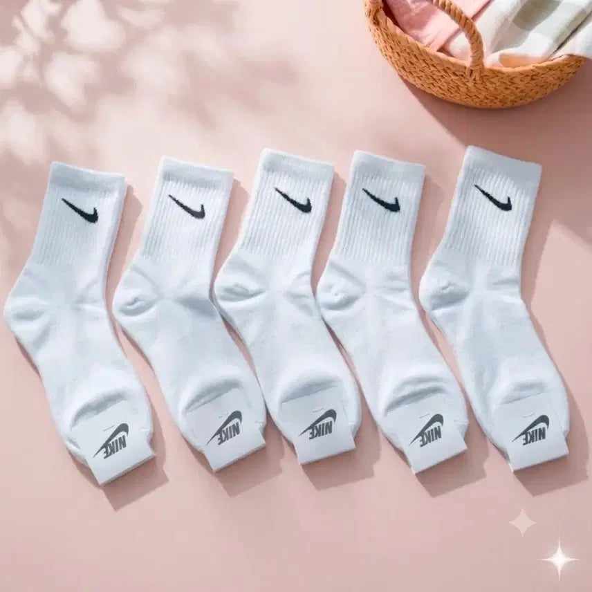 [BUNJANG] Nike Everyday Cotton Crew Socks - 10 Pairs, White / 데일리 나이키 양말 10켤레 화이트 19,000원 무료배송