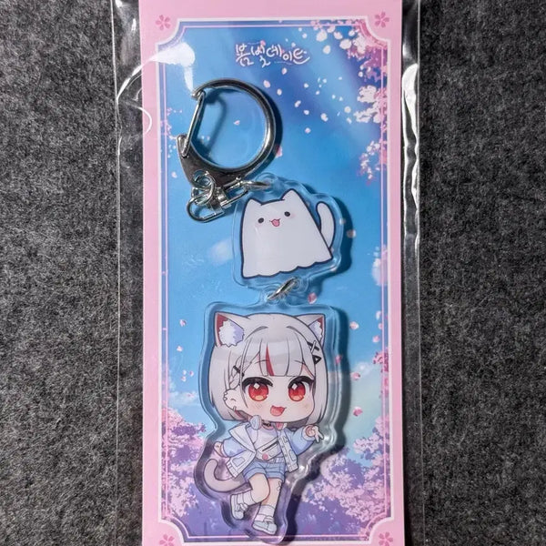 [BUNJANG] Stellive Spring Blossom Date Shiro Acrylic 2-Tier Keychain / 스텔라이브 봄빛데이트 시로 2단 키링 판매합니다!