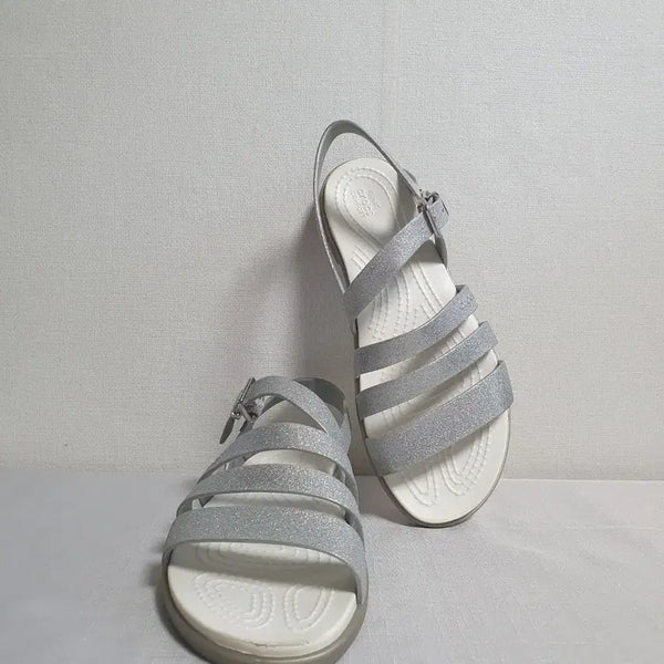 [BUNJANG] Crocs Tulum Glitter Sandal Silver / 230mm 크록스 툴룸 글리터 샌들 실버