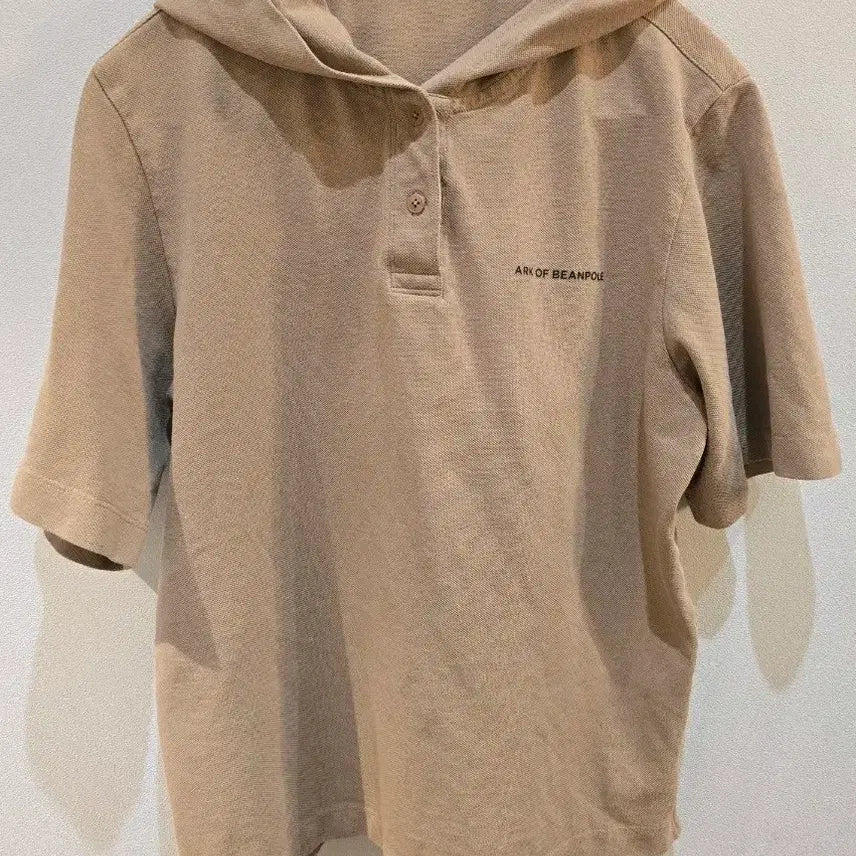 [BUNJANG] Beanpole Women's Hooded Short Sleeve T-Shirt Beige / 빈폴 여성 후드반팔티