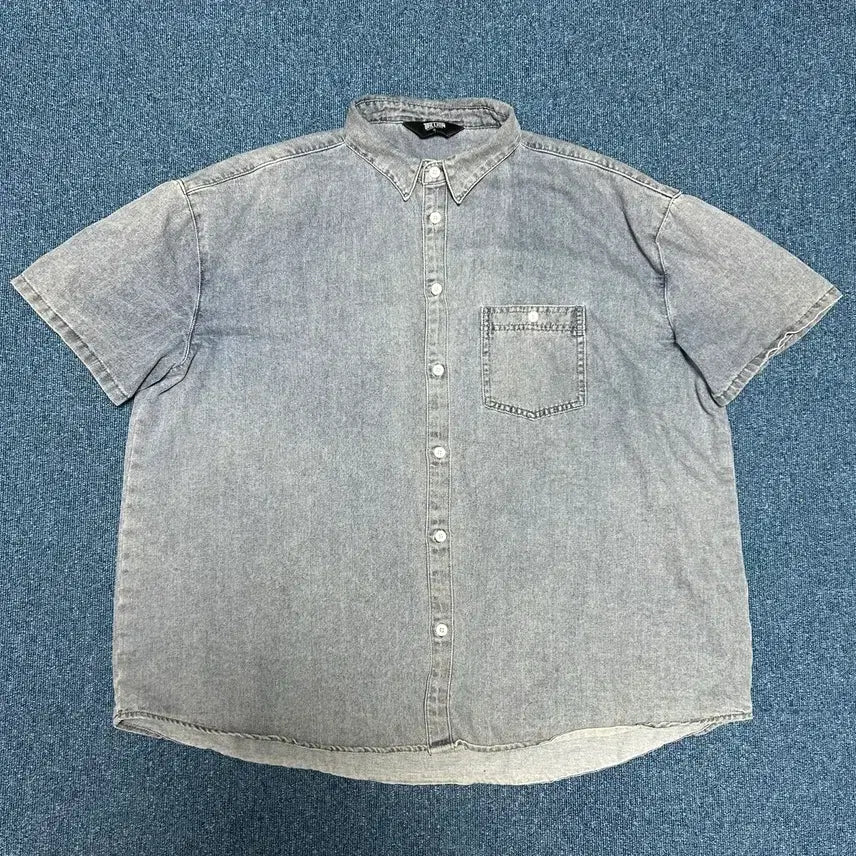 [BUNJANG] Trillion Denim Short-Sleeve Shirt XL / 트릴리온 데님 반팔셔츠 XL