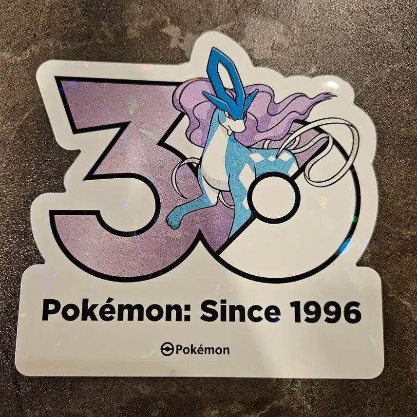 [BUNJANG] Pokemon 30th Anniversary Logo Sticker Suicune / 포켓몬스터 30주년 로고 스티커 스이쿤