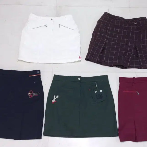 [BUNJANG] Golf Skirt Bundle (Spring/Autumn) - 5 Piece Set / 올포유,울시 외 브랜드 골프스커트 춘추용 5종