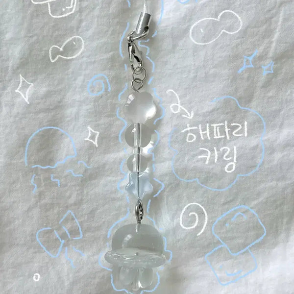 [BUNJANG] Handmade Jellyfish Beaded Keyring / 핸드메이드 해파리 비즈키링