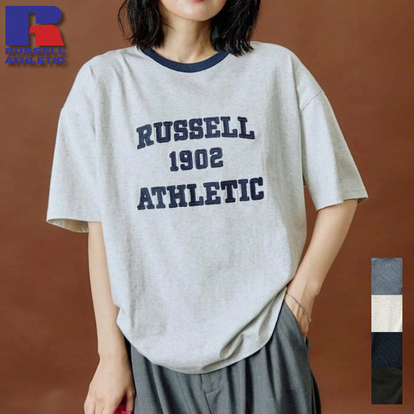 [BUNJANG] Freak's Store x Russell Athletic Chain Stitch Ringer T-Shirt / 프릭스 스토어 별주 러셀 애슬레틱 체인스티치 링거 반팔 티셔츠
