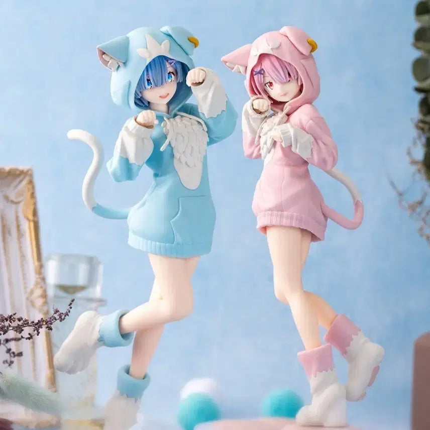 [BUNJANG] Sega Re:Zero Ram & Rem Cat Hoodie Figure Bundle Set (Sealed) / [미개봉신품] [일괄] 리제로 렘 람 고양이후드 피규어 스텔라 sega