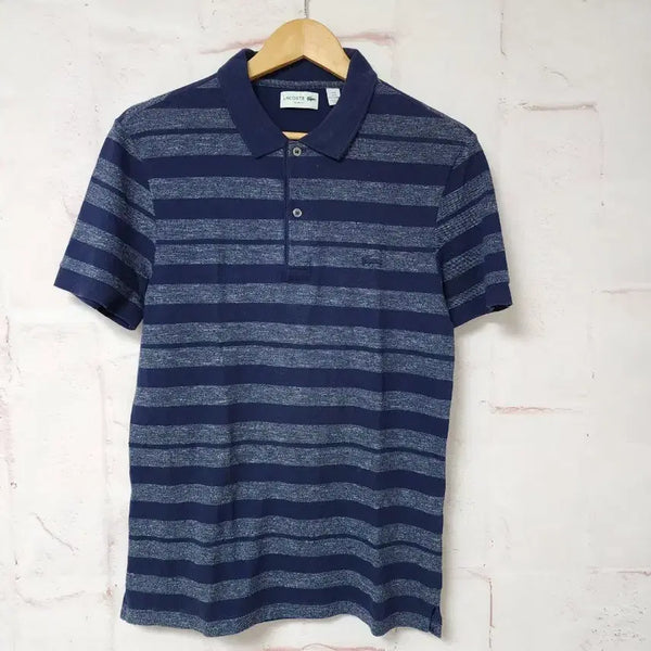 [BUNJANG] Lacoste Striped Short Sleeve Polo Shirt / 라코스테 스트라이프 반팔 카라티