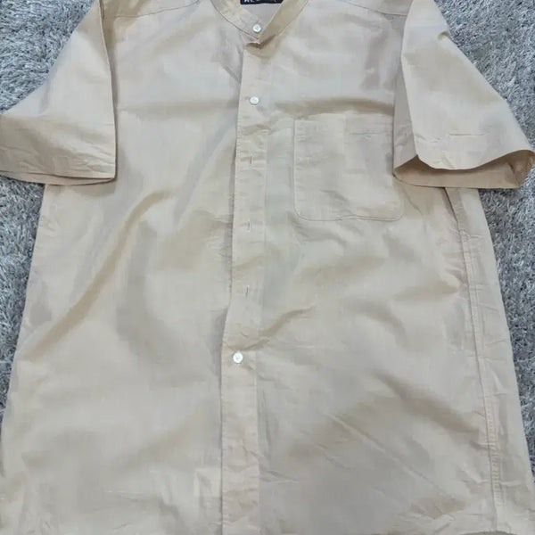 [BUNJANG] HL Chinese Collar Short Sleeve Shirt Beige Size 105 / 일제 HL 차이나카라 반팔셔츠 사이즈 105
