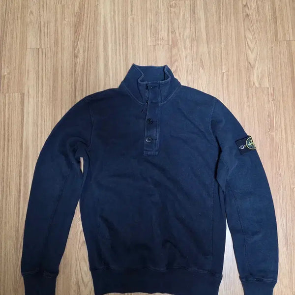 [BUNJANG] Stone Island Henry Neck Sweatshirt Navy M / 스톤아일랜드 헨리넥 맨투맨 네이비 M