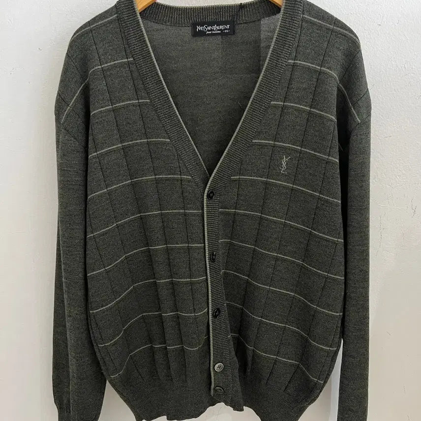 [BUNJANG] Saint Laurent Pour Homme Wool Cardigan Khaki & Olive / 입생로랑 뿌르옴므 가디건