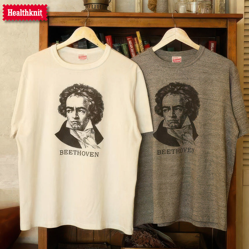 [BUNJANG] Healthknit Tompkins Beethoven Graphic Crewneck Short Sleeve T-Shirt / 헬스니트 톰킨스 베토벤 그래픽 크루넥 반팔 티셔츠