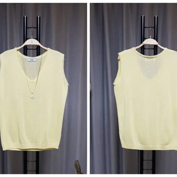 [BUNJANG] Korean Sleeveless Knit Vest / 국산 민소매 니트겸 조끼 새상품(66까지/원단좋아요)