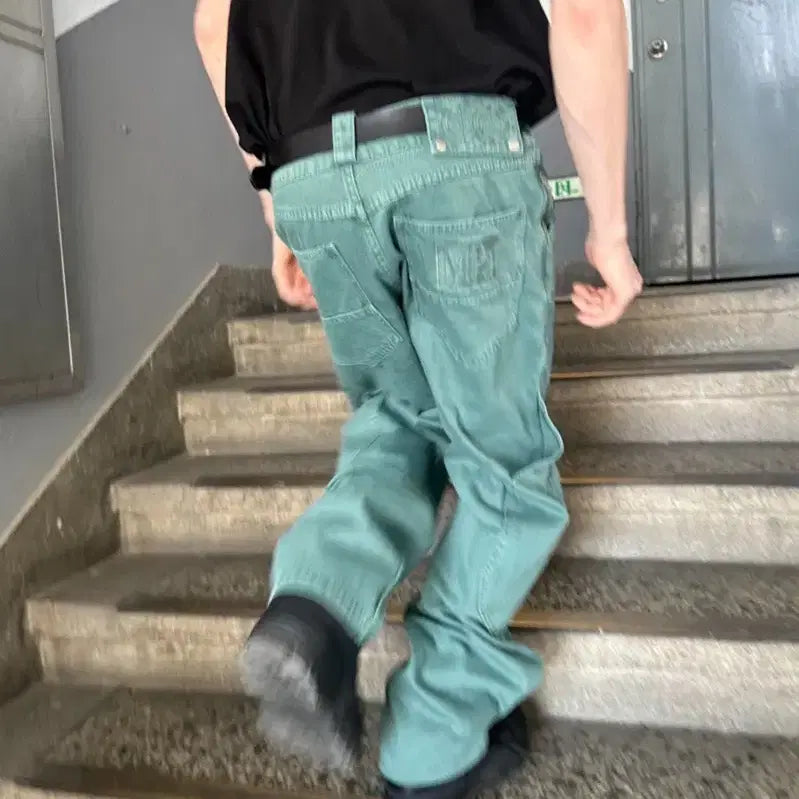 [BUNJANG] Plastic Product MPa Calf Pocket Pants (Emerald) / 플라스틱프로덕트 MPa CALF POCKET PANTS (EMERALD)