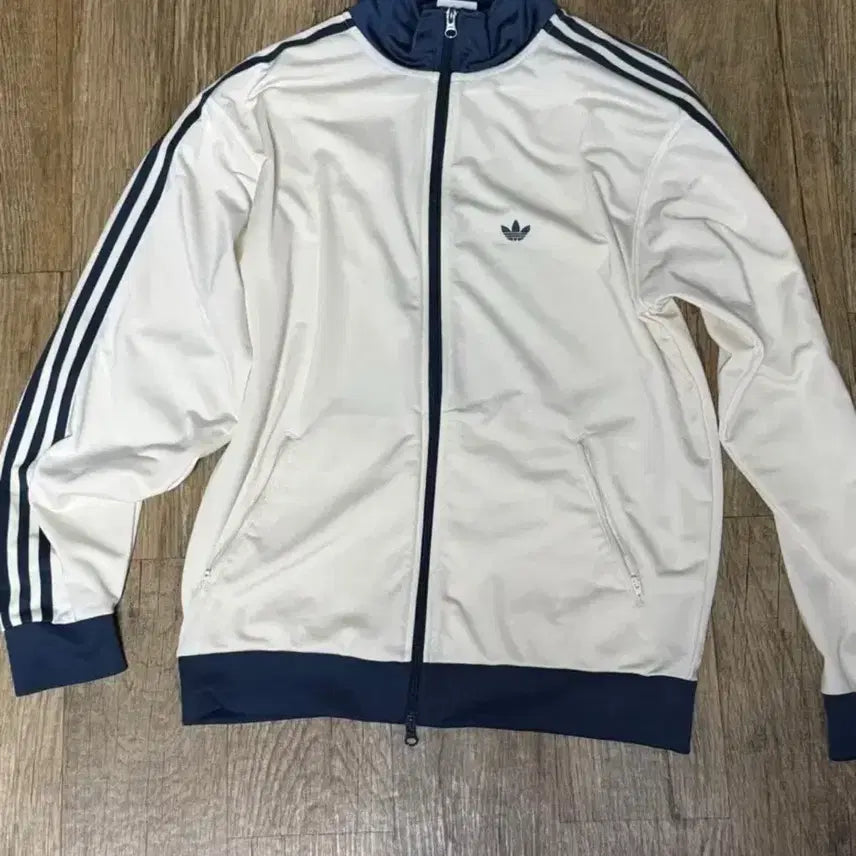 [BUNJANG] Adidas Track Top Navy Stripe White / 아디다스 트랙탑 흰색 네이비 삼선