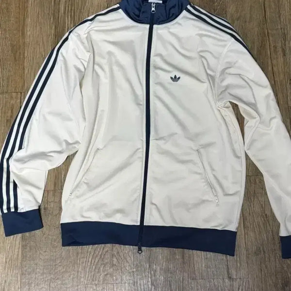 [BUNJANG] Adidas Track Top Navy Stripe White / 아디다스 트랙탑 흰색 네이비 삼선