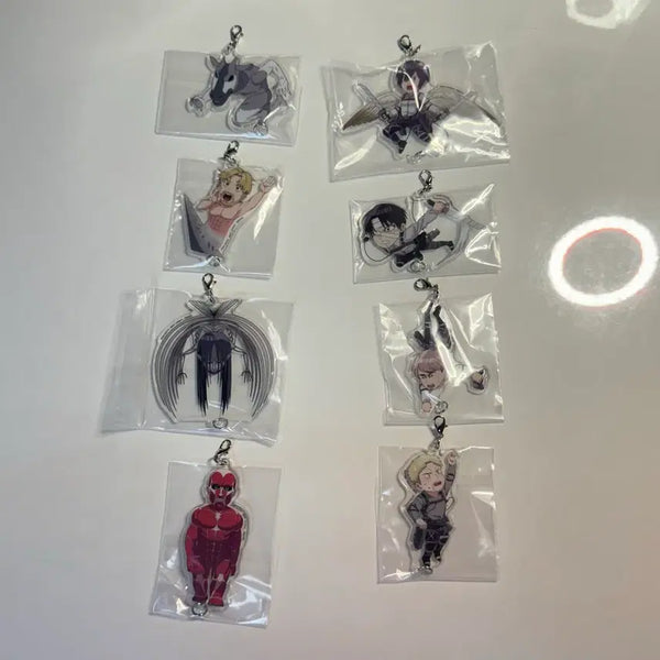 [BUNJANG] Attack on Titan Acrylic Keychain - Levi, Zeke, Mikasa / [최저가] 진격의 거인 아크릴 F상 키링 리바이 초대형거인 지크 미카사