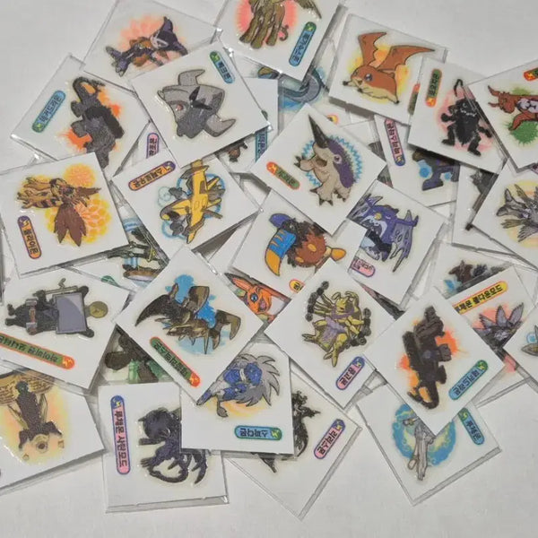 [BUNJANG] Classic Digimon Glow-in-the-Dark Seal Stickers (4 Stickers per Pack) / 1팩4장)고전 디지몬 야광 씰 스티커
