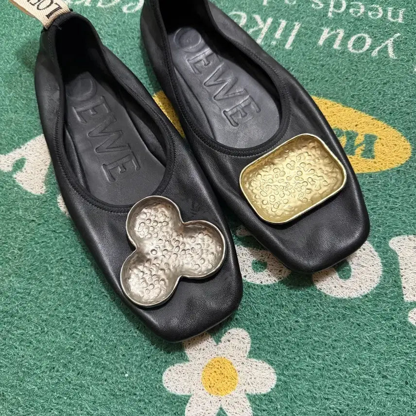 [BUNJANG] Loewe Genuine Black Embellished Ballet Flats / 로에베 정품 플랫