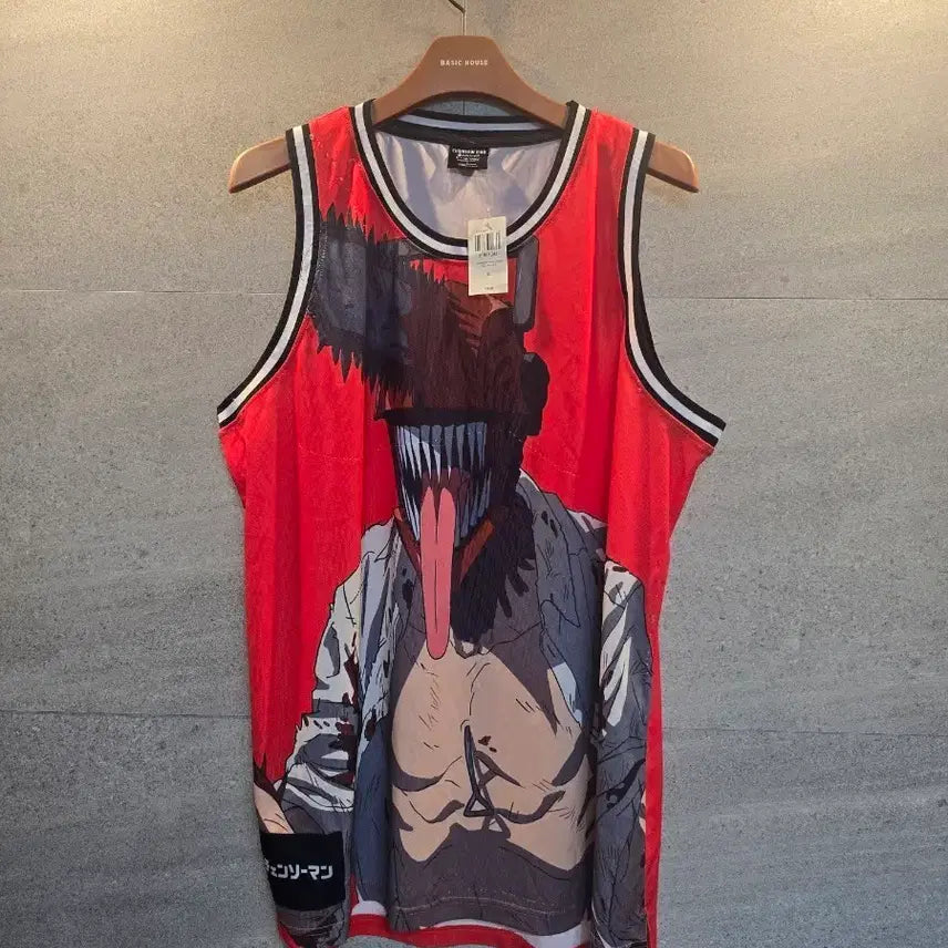 [BUNJANG] Chainsaw Man Devilman Red Jersey T-Shirt / 체인소맨. 데빌맨 레드 저지 티셔츠.