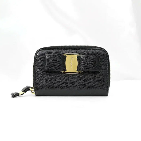 [BUNJANG] Ferragamo Black Calfskin Zipper Business Card Holder / 페라가모 블랙 카프스킨 지퍼 명함지갑