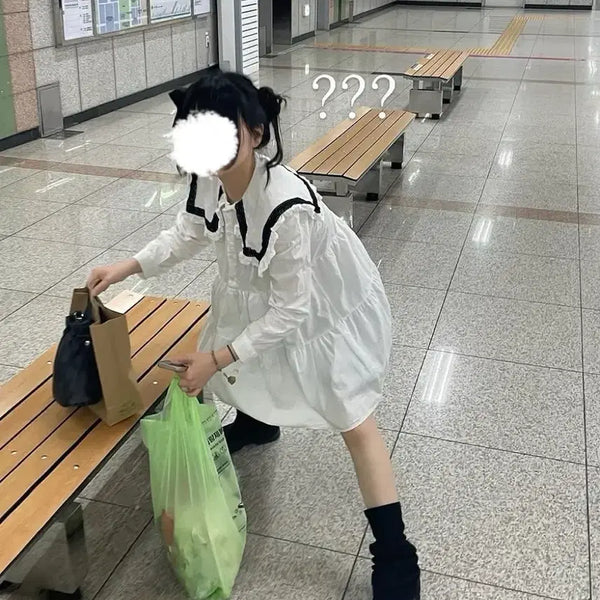 [BUNJANG] Japanese Vintage Lolita Style Frill Cape Dress / Japan 일본 빈티지 로리타 스타일 프릴 케이프 원피스