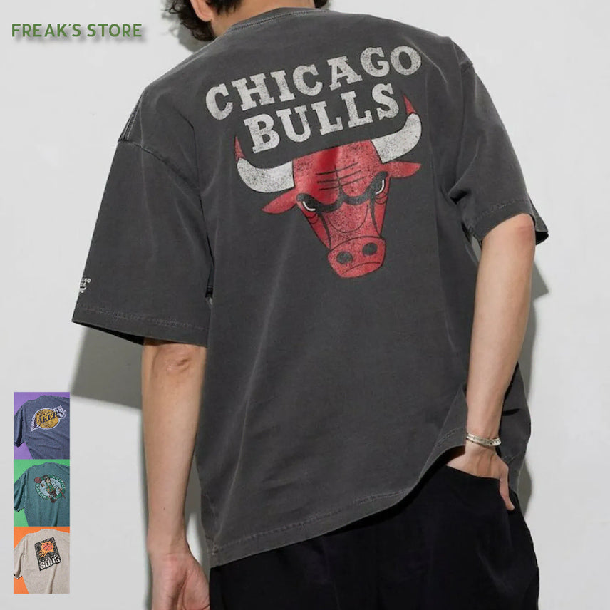 [BUNJANG] FREAK'S STORE x NBA Collaboration Pigment Washed Graphic T-Shirt / 프릭스 스토어 NBA 콜라보 별주 빈티지 팀 로고 티셔츠