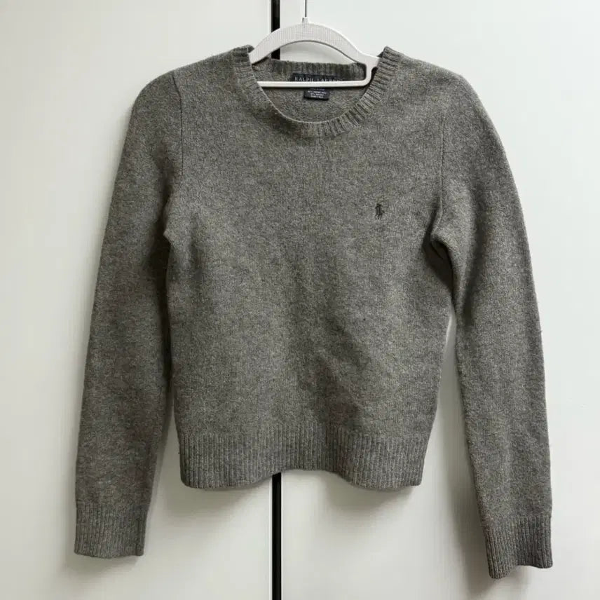 [BUNJANG] Ralph Lauren Merino Wool Grey Women's Knit M / 랄프로렌 메리노 울 그레이 여자 니트 M