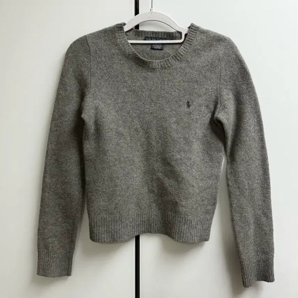 [BUNJANG] Ralph Lauren Merino Wool Grey Women's Knit M / 랄프로렌 메리노 울 그레이 여자 니트 M