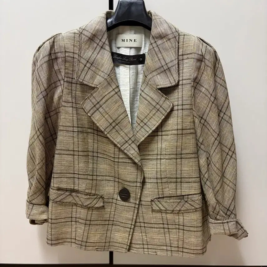 [BUNJANG] Mine Linen Check Jacket / [오늘 구매 시 할인 가격]마인 린넨 체크자켓