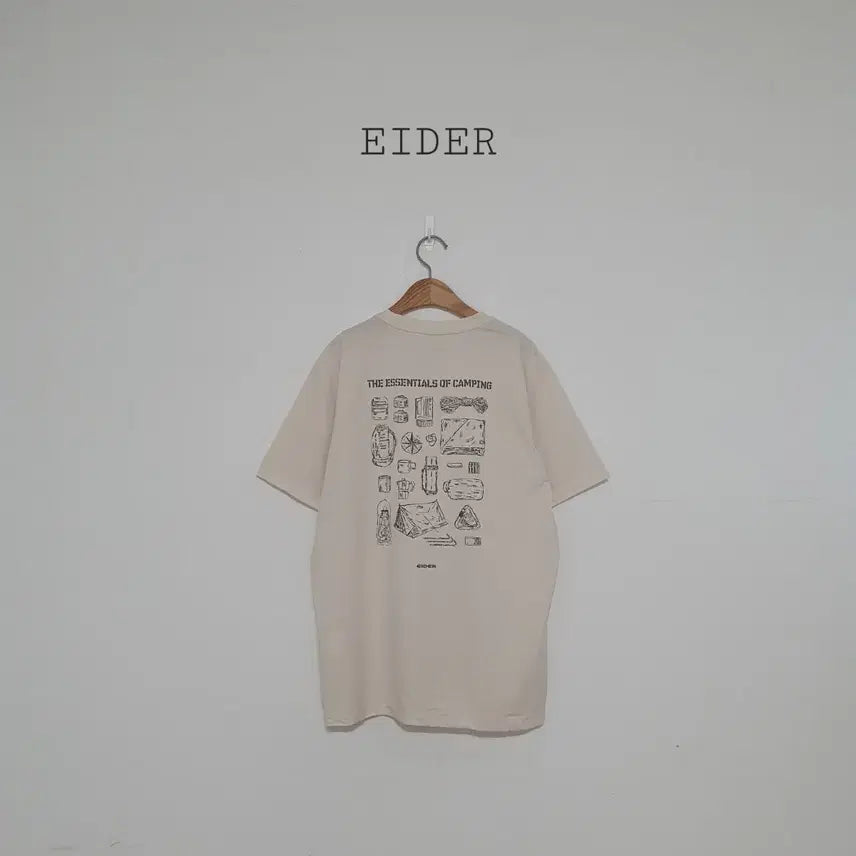 [BUNJANG] Eider Printing Short Sleeve T-Shirt Cream Beige / 세일)No.26071907 아이더 캠핑 프린팅 반팔티 크림베이지