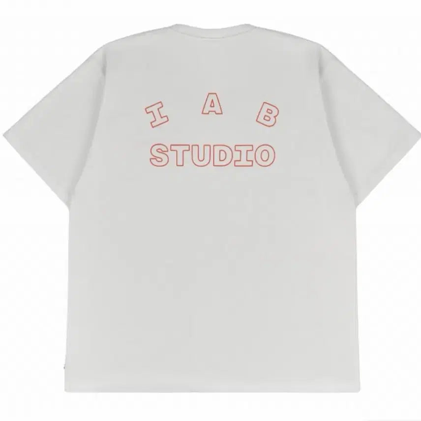 [BUNJANG] IAB Studio Line Logo T-Shirt White/Orange XL / [XL] 아이앱 티셔츠 라인 로고 화이트 오렌지