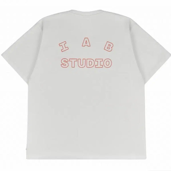 [BUNJANG] IAB Studio Line Logo T-Shirt White/Orange XL / [XL] 아이앱 티셔츠 라인 로고 화이트 오렌지