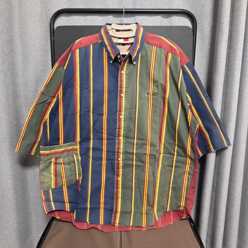 [BUNJANG] Tommy Hilfiger Vintage Striped Workshirt / Tommy Hilfiger 빈티지 워크셔츠 2XL-3XL(110-115)