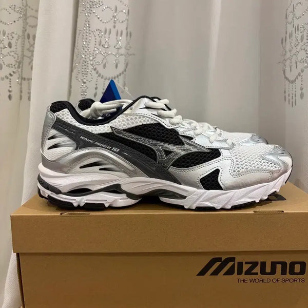 [BUNJANG] Mizuno Wave Rider 10 Running Shoes Sneakers Black Silver / 미즈노 웨이브 라이더 10 런닝화 운동화 블랙 실버 275 280