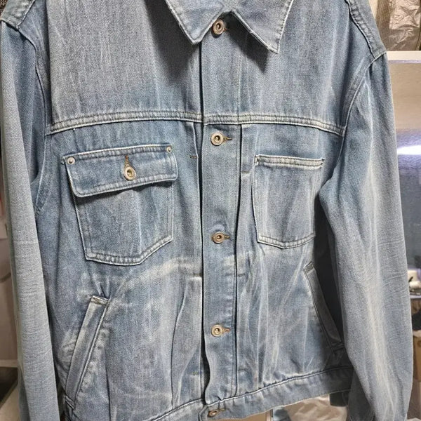 [BUNJANG] Polerteru Washed Denim Trucker Jacket Blue Size 4 / (4)폴리테루 데님트러커 워시드 블루